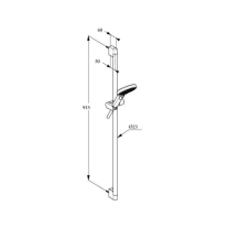 Set de duș Kludi Dive X, 3 jeturi, cu bară 90 cm, pară de duș și furtun 160 cm, brushed bronze
